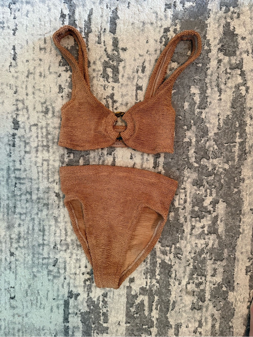 NWOT Hunza G Nadine Bikini in Metallic Cocoa - Picture 3 of 6